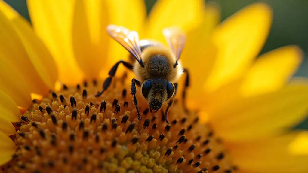 Honeybee on a sunflower