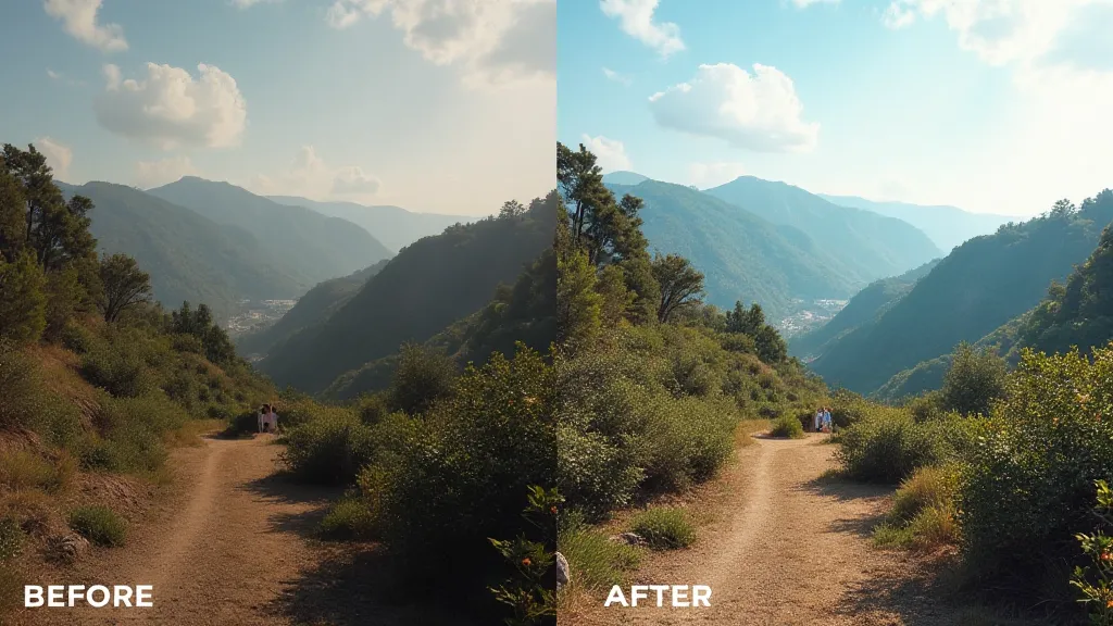 Photo before and after Lightroom editing