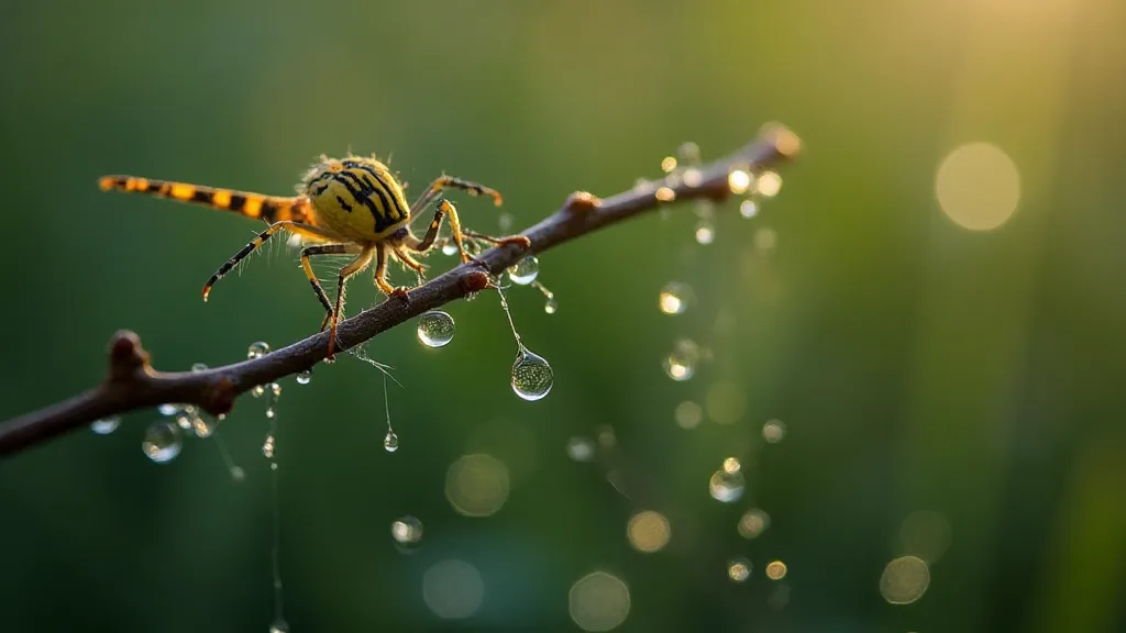 Dewdrop on a spider web