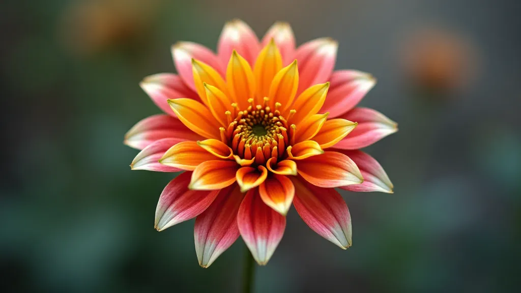 Close-up of a flower with a radial pattern of petals