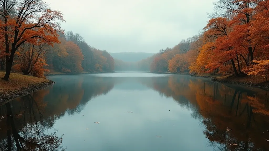 Autumn lake landscape