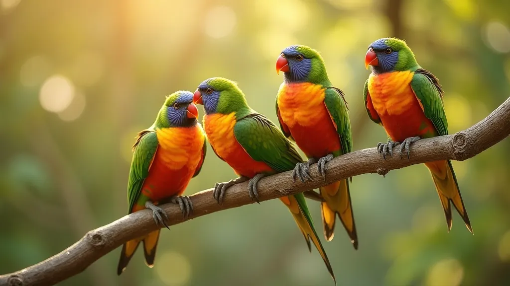 Birds on a branch, demonstrating diagonal placement within the rule of thirds