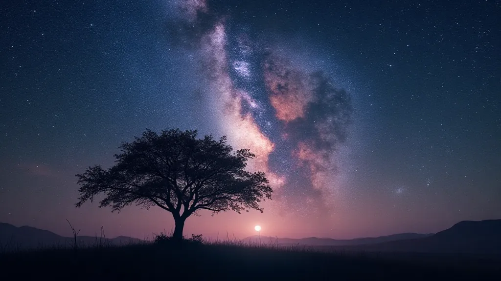 Milky Way over a silhouetted tree