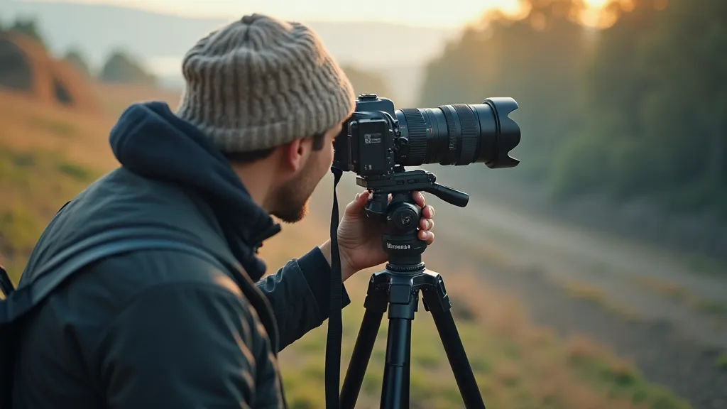 Photographer using a tripod
