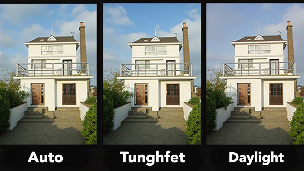 Comparison of different white balance settings